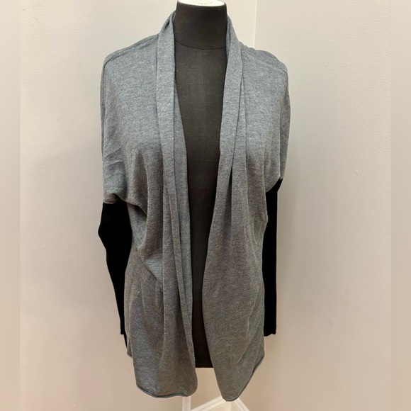 Apt 9 ladies‎ gray open front cardigan black sleeves acrylic rayon size XL - Picture 7 of 9